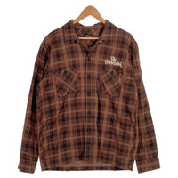 TENDERLOIN テンダーロイン チェーンロゴ刺繡 フランネルチェックシャツ ブラウン Size M 福生店