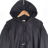 00's NIKE ナイキ ハーフジップ ナイロンプルオーバーパーカー ジャケット ブラック 刺繡 Size XL 福生店