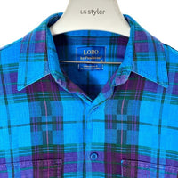 PENDLETON ペンドルトン USA製 半袖 チェックシャツ ブルーxパープル sizeM 瑞穂店