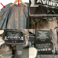 AVIREX アヴィレックス ウール レザー 羊毛 クラウン ロゴ スタジアム ジャケット スタジャン グレー Size 3XL 福生店
