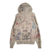 SAINT Mxxxxxx セントマイケル 24SS BORN×RAISED ボーンアンドレイズド HOODIE LA USED/ダメージ加工 プルオーバースウェットパーカー グレー SM-YS8-0000-C11 Size L 福生店