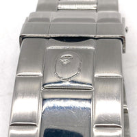 A BATHING APE アベイシングエイプ BAPEX ベイプックス B0708 G073 クリスタルベゼル 黒文字盤 腕時計 シルバー 瑞穂店