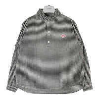 DANTON ダントン JD-3568 丸えりチェックシャツ ホワイトxブラック size40 瑞穂店