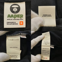AAPE エーエイプ "AAPER UNVS ALDO" TEE プリント ワッペン Tシャツ ブラック AAPTEM1494XXM Size M 福生店