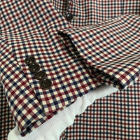 Brooks Brothers ブルックスブラザーズ ウール チェック柄 2B テーラードジャケット レッド ネーム入り Size 42R 福生店