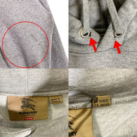 SUPREME シュプリーム BURBERRY バーバリー 22SS Box Logo Hooded Sweatshirt ボックスロゴ プルオーバー フーディー パーカー グレー カナダ製 Size S 福生店