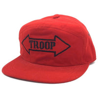 80-90's TROOP トゥループ ベロア 5パネルキャップ レッド 刺繡 スナップバック 福生店