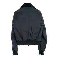 PRADA SPORT プラダスポーツ Shearling Jacket コットン ナイロン 中綿 リブジャケット 襟ボア モスグリーン ブラック SGA560 Size 50 福生店