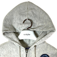 Champion チャンピオン 青刺繍タグ USA製 リバースウィーブ ARMY ワッペン フルジップパーカー グレー sizeL 瑞穂店