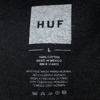 HUF ハフ フロッキープリント Tシャツ ブラック Size L 福生店