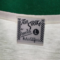 90's Ten STRIKE テンストライク WILD CHiLD ! Ringer T Shirts 半袖 リンガー Tシャツ ホワイト グリーン Size L 福生店