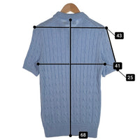 POLO RALPH LAUREN ケーブルニット 半袖 ポロシャツ ライトブルー Size XS 福生店
