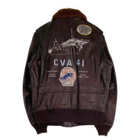 AVIREX アヴィレックス U.S.NAVY G-1 ゴートスキン レザーフライトジャケット ブラウン 6191071 Size 2XL 福生店