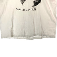 Human-i-Tees ヒューマンアイティーズ USA製 シングルステッチ ゴリラ to be or not to be シェイクスピア アートTシャツ ホワイト sizeXL 瑞穂店