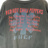 Red Hot Chilli Peppers レッドホットチリペッパーズ 1992ツアー プリントTシャツ ブラック ラメ Giant 1992コピーライト Size XL 相当 福生店