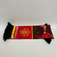 MANCHESTER UNITED マンチェスターユナイテッド David Beckham デイビッド ベッカム プリントスカーフ MADE IN UK レッド 瑞穂店