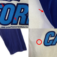 70's ARTEX SCHULZ CALIFORNIA スヌーピープリント ラグランスリーブカットソー ホワイト ネイビー Size M 福生店
