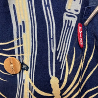 EVISU エヴィス レーヨン アロハシャツ ハワイアン 竹柄 ネイビー Size 40 瑞穂店