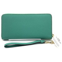 COACH コーチ C4451 PVCレザー ラウンドファスナーウォレット 長財布 グリーン ストラップ 福生店