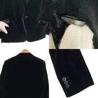 EMPORIO ARMANI エンポリオアルマーニ ベロア 1B テーラードジャケット ブラック 01G160 01808 Size IT 54 福生店