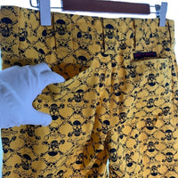 LIFE`S A BEACH ライフズアビーチ 復刻 スカルボーンプリント ワークパンツ イエロー Size L 福生店