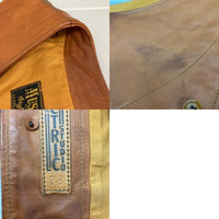 MASHMANS マッシュマンズ ELECTRIC LEATHER STUDIO HORSE HIDE ホースハイド レザーベスト 馬革 日本製 ベスト ジレ ベージュ size38 瑞穂店