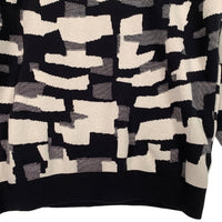 NIKE ナイキ 総柄 クルーネックニットセーター ブラック ホワイト ナイロン ポリエステル DD6628-010 Size M 福生店