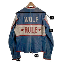 DIESEL ディーゼル Leather moto Racing Jacket モトレーシング ジャケット ゴートスキン ライダース ブルー ホワイト Size L 福生店