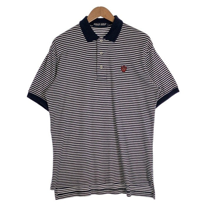 POLO GOLF ポロゴルフ ボーダー ポロシャツ ネイビー ホワイト Size L 福生店