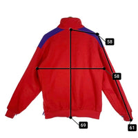 80's Columbia コロンビア Radial Sleeve ジップアップフリースジャケット リブ レッド Size L 福生店
