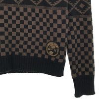 DIESEL ディーゼル K-WEET SWEATER 幾何学模様 ウール ナイロン タートルネックニットセーター ブラック Size L 福生店