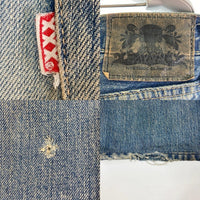 THEE HYSTERIC XXX ジィヒステリックトリプルエックス セルビッチ ボタンフライ ダメージ加工 デニムパンツ ライトインディゴ size32 瑞穂店