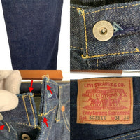90's LEVI'S リーバイス 503BXX BIG E 復刻 テーパードデニムパンツ ボタンフライ インディゴ 日本製 92年 Size 31×34 福生店