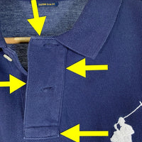 POLO RALPH LAUREN ポロラルフローレン CUSTOM SLIM FIT ビッグポニー 鹿の子 ポロシャツ 半袖 ネイビー Size XL 福生店