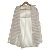 E.TAUTZ イートウツ バンドカラー コットン ストライプシャツ オーバーサイズ クリーム GKG-58310-B Size S 福生店