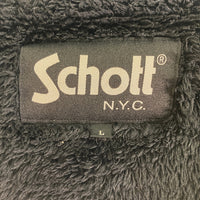 schott ショット 3182006 LEATHER POCKET RETROPILE JACKET レザー ポケット レトロパイル ジャケット ボア フリース ブラック sizeL 瑞穂店
