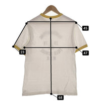 WAREHOUSE ウエアハウス FLINTKNAPPING FIELD SCHOOL リンガーTシャツ ホワイト マスタード Size M 福生店
