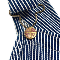 ROUND HOUSE ラウンドハウス LOT45 ヒッコリー オーバーオール インディゴ×ホワイト size32×34 瑞穂店