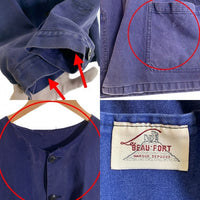 70's~ BEAU-FORT ビューフォート French Work Coverall ワークジャケット マウンテンタグ ナス紺 Size XL相当 福生店