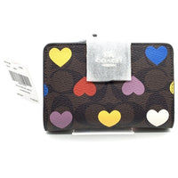 COACH コーチ CP418 シグネチャー 二つ折り財布 ブラウン ハートマルチカラー 福生店