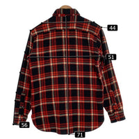 40's ウールシャツ マチ付 レッド ブラック ブランド不明 Size M 相当 福生店