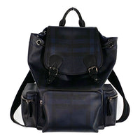 BURBERRY バーバリー PVC レザー バックパック リュック ブラックネイビーバーバリーチェック 福生店