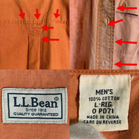 L.L.Bean エルエルビーン コットン ショートスリーブ ワークシャツ オレンジ O PD71 Size L-R 福生店