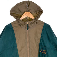 00’s NIKE ナイキ ナイロン アノラック プルオーバージャケット グリーン カーキ AIRスウッシュ刺繡 Size L 福生店