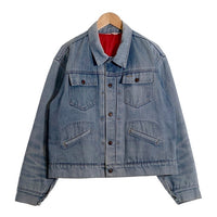 70's~ J.C.Penney ジェイシーペニー Super Denim デニムジャケット 赤キルティングライナー ライトブルー 短丈 Size L 相当 福生店
