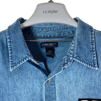 Betty Boop ベティーブープ スパンコール デニム半袖シャツ ブルー sizeXL 瑞穂店