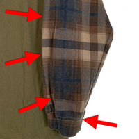 SUPREME シュプリーム 21AW Plaid Sleeve L/S Top フットボールロングスリーブTシャツ チェックスリーブ オリーブ Size XL 福生店