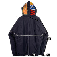 A BATHING APE ア ベイシング エイプ RELAXED SHARK HOODIE JACKET リラクスト シャーク フーディー ジャケット ブラック 001HJG301004X Size L 福生店