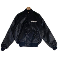 80-90's NFL RAIDERS レイダース ナイロンスタジャン 中綿 刺繡 ワッペン ブラック STARTER PRO LINE USA製 Size XL 福生店