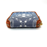 Tory Burch トリーバーチ 二つ折り財布 ラウンドジップ デニム調 ブルー系 瑞穂店